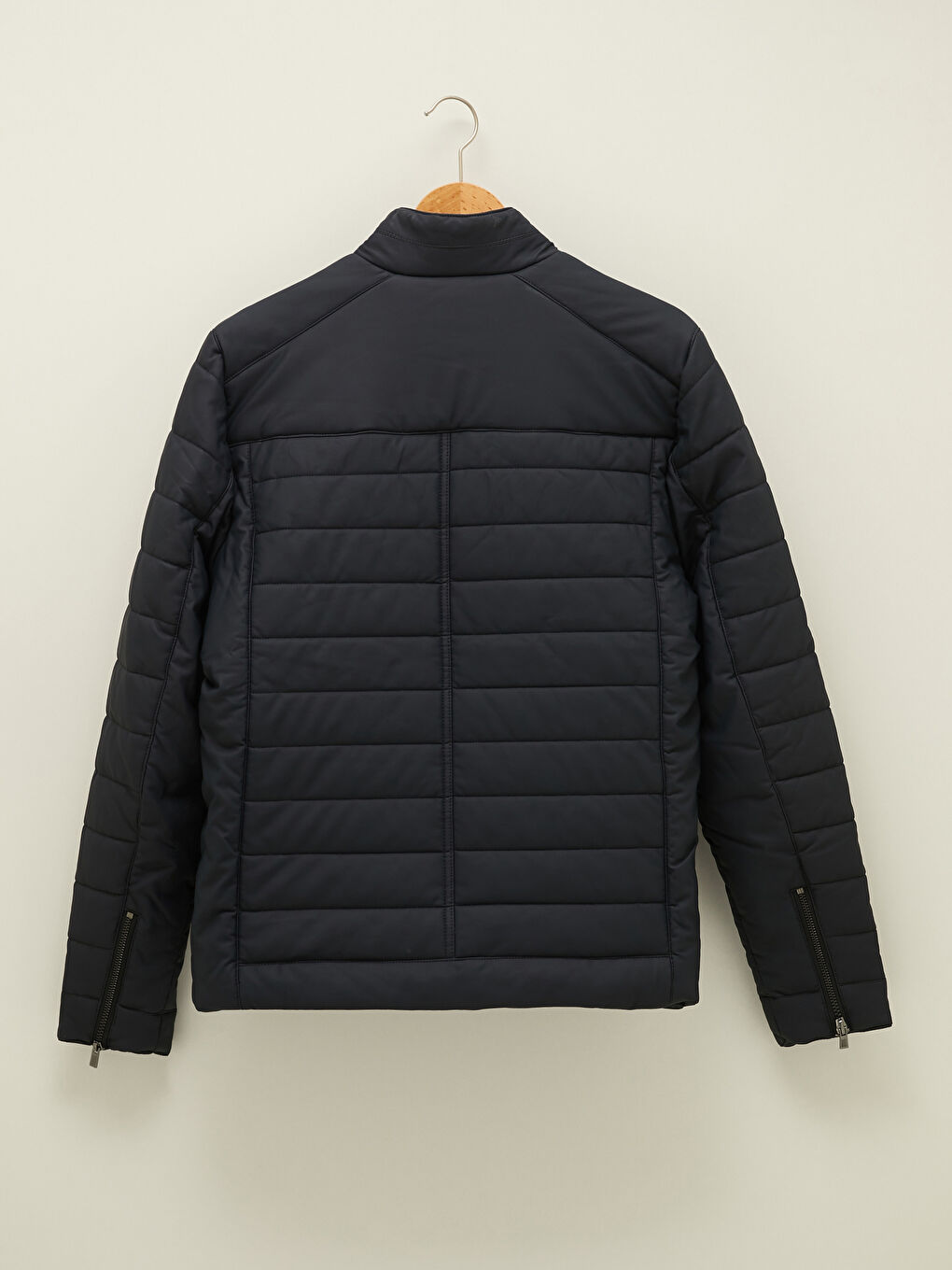 Пальто из искусственной кожи слим фит с воротником-труба для мужчин-7