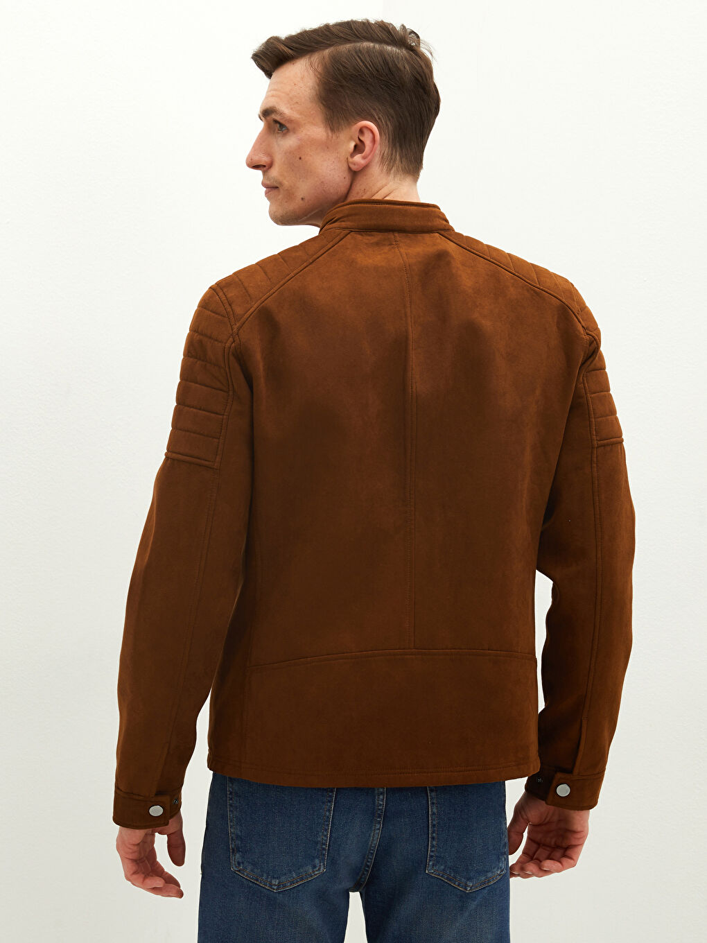 Muška slim fit jakna od imitacije prevrnute kože -W10167Z8-JJL