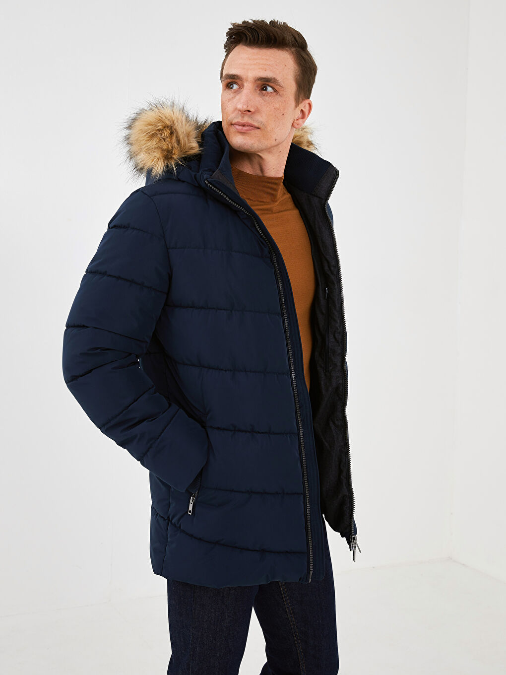 Slim Fit Hooded Men's Puffer Coat-1