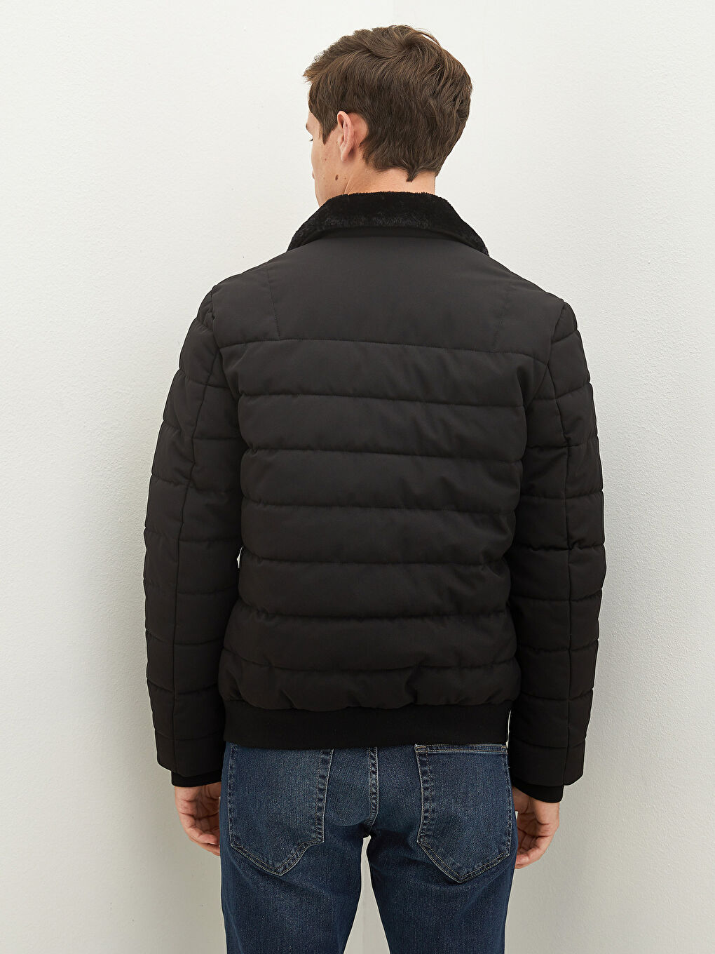 LCW Vision Schmal Geschnittener Dicker Herrenmantel Mit Fliegerkragen -W10189Z8-CVL