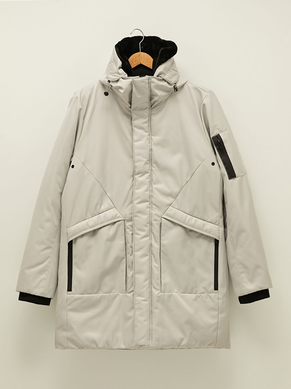 Slim Fit Hooded Thick Men's Parka-8