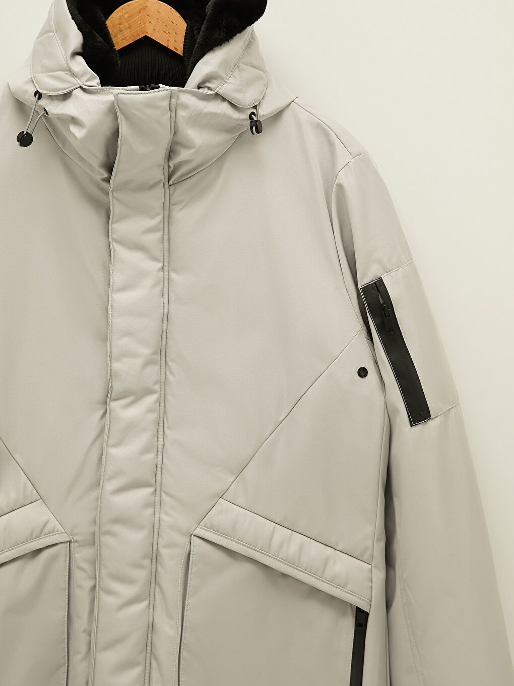 Slim Fit Hooded Thick Men's Parka-11