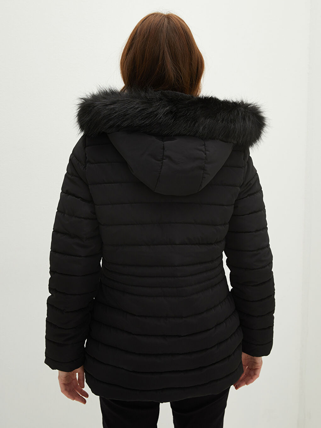 Geacă Matlasată Inflabilă Groasă Cu Glugă Mânecă Lungă Detaliu Buzunar pentru Femei-5