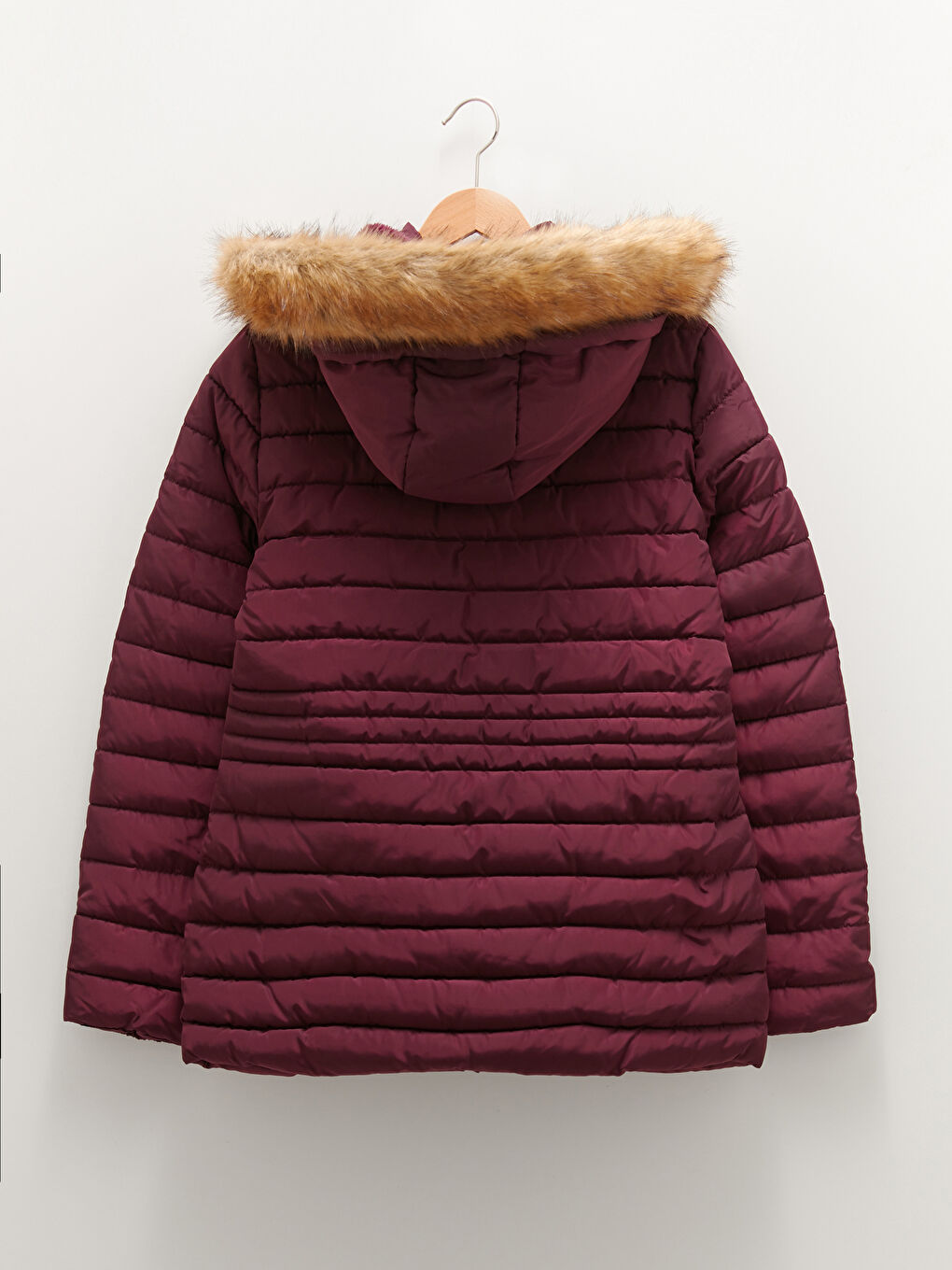 معطف منفوخ سميك مزود بغطاء رأس كم طويل بتفاصيل جيب للسيدات-11