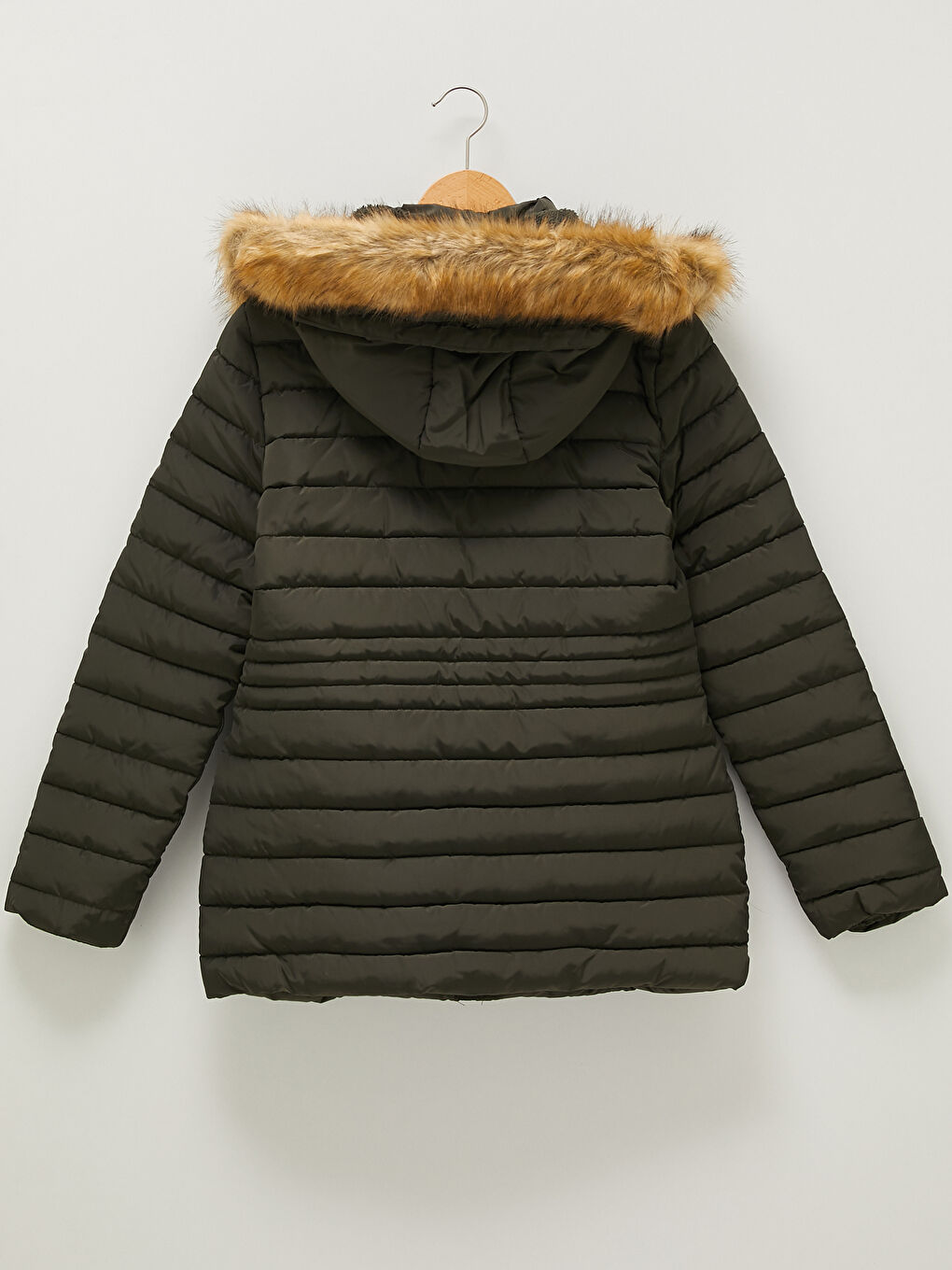 Hooded Flat Long Sleeve Pocket Detail Thick Women's Inflatable Coat-6