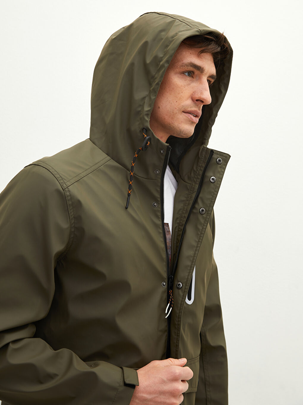 XSIDE Standard Pattern Hooded Men's Windbreaker -W10214Z8-J2L