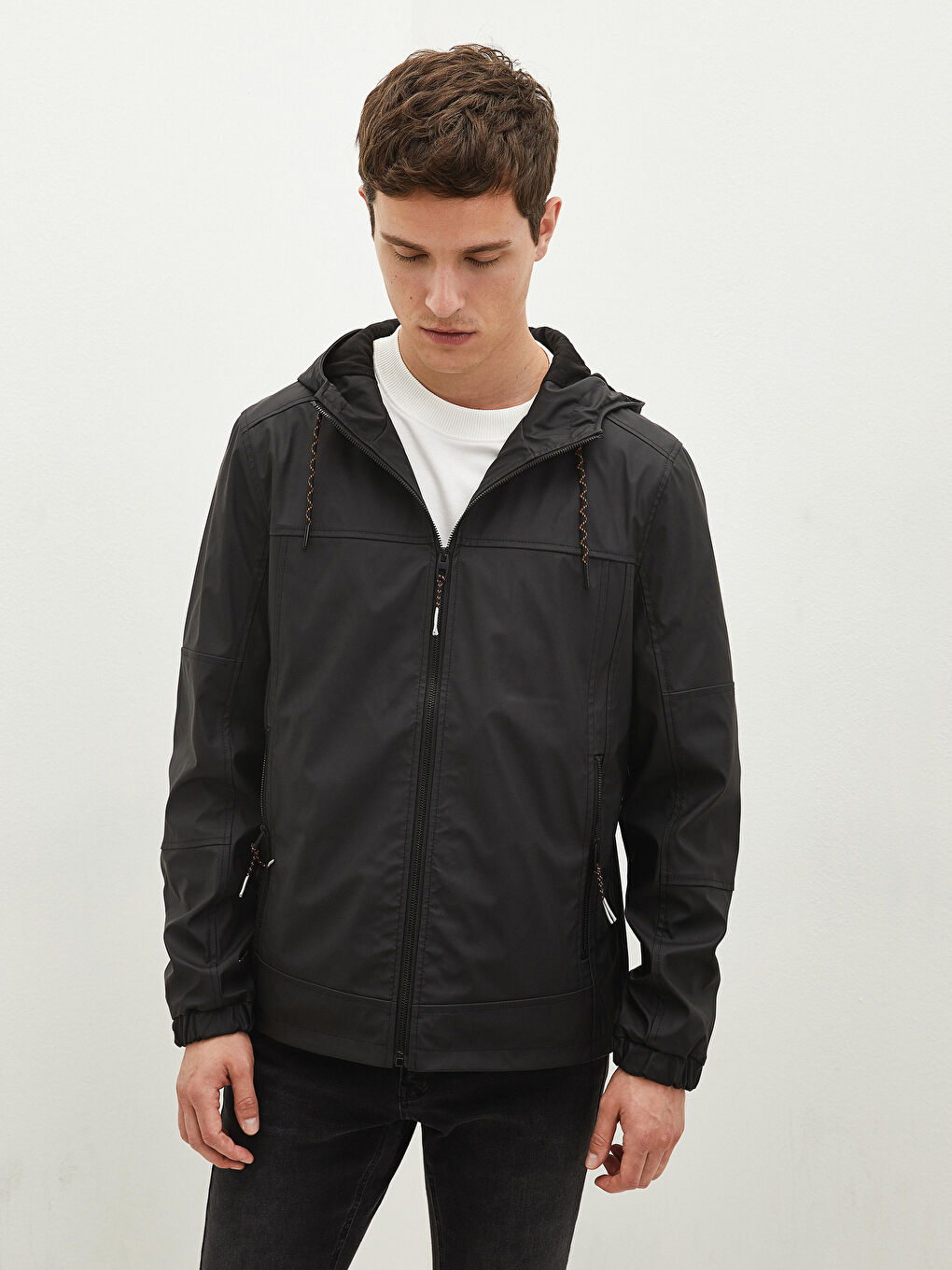 Вітровка Чоловіча З Капюшоном Звичайного Крою