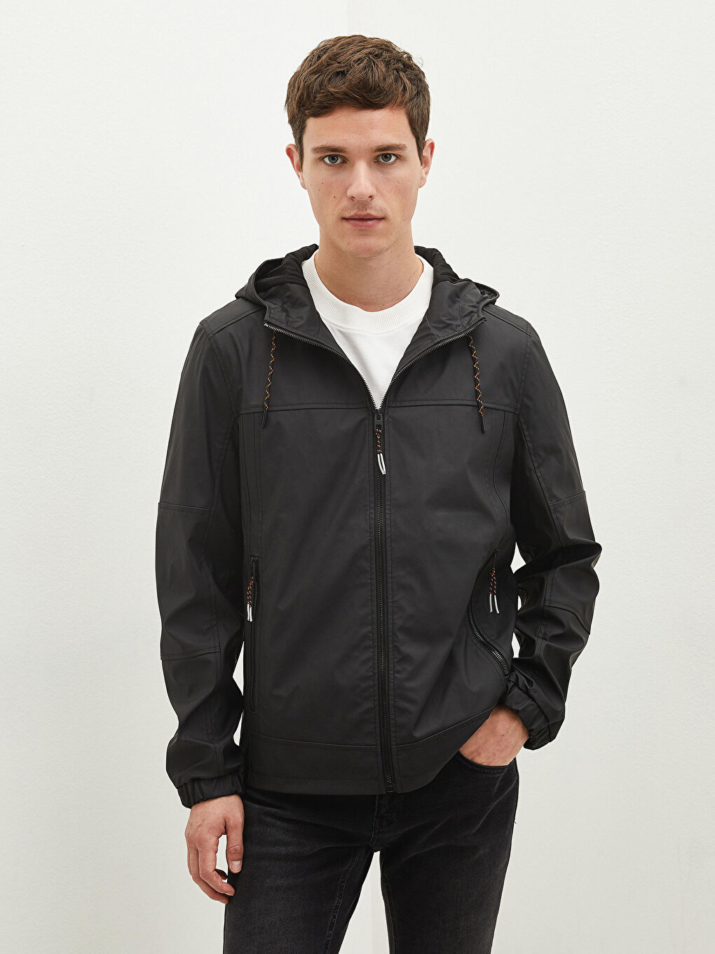 Вітровка Чоловіча З Капюшоном Звичайного Крою-1