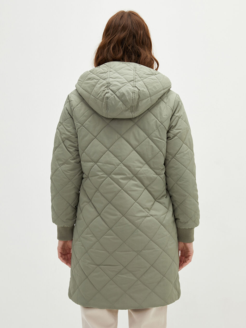 Ženski prošiveni kaputi na naduvavanje sa kapuljačom, dezenom, džepovima i dugim rukavima-9