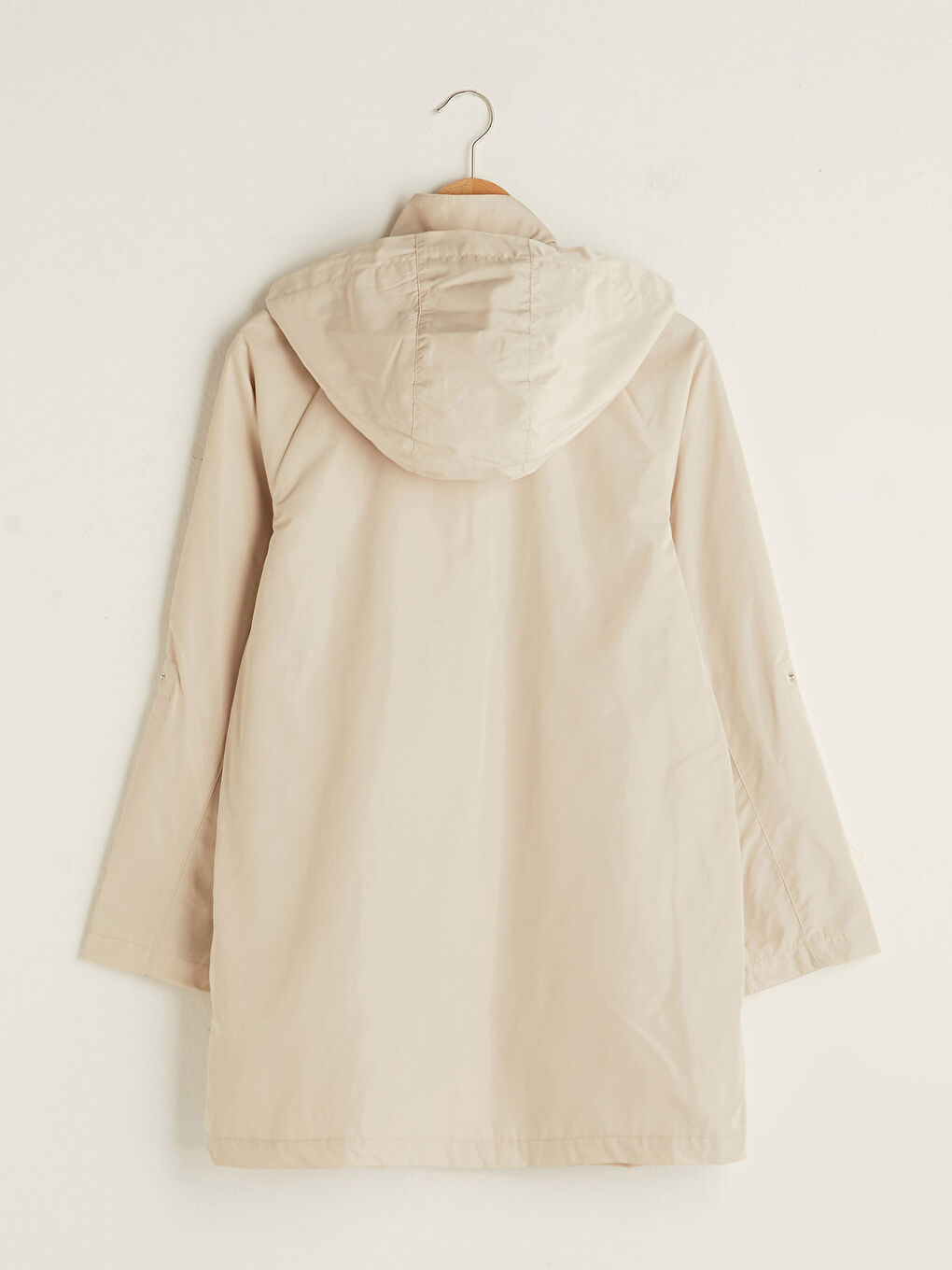 LCW Grace Hooded Collar Straight Zipper Closure Long Sleeve Women's Raincoat -W10223Z8-R82