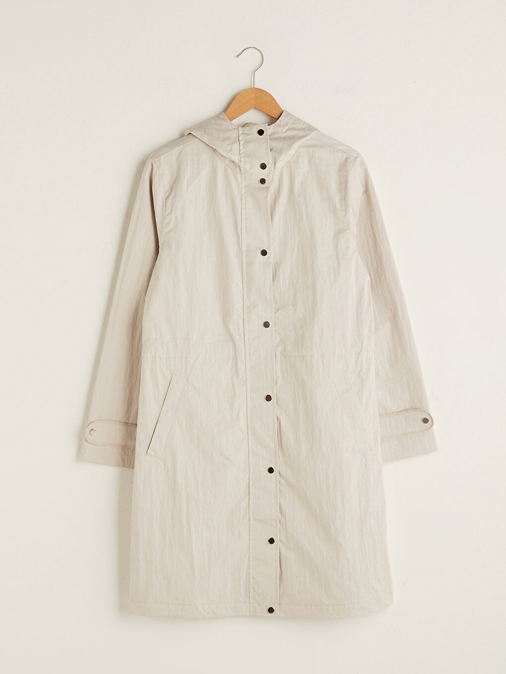 Дождевик с капюшоном, прямой, с длинным рукавом для женщин-6