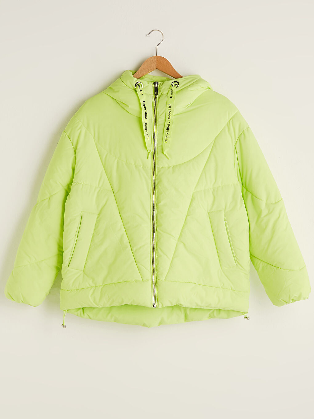 LCW Vision Hooded Self Patterned Long Sleeve Thick Women's Down Jacket -W10235Z8-PGQ