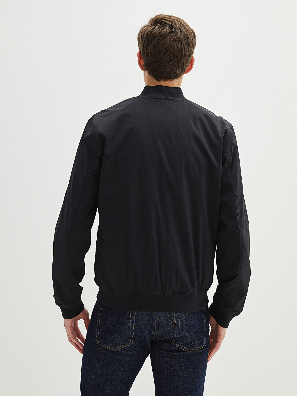 Standard Fit College-Kragen Herren Bomberjacke-4