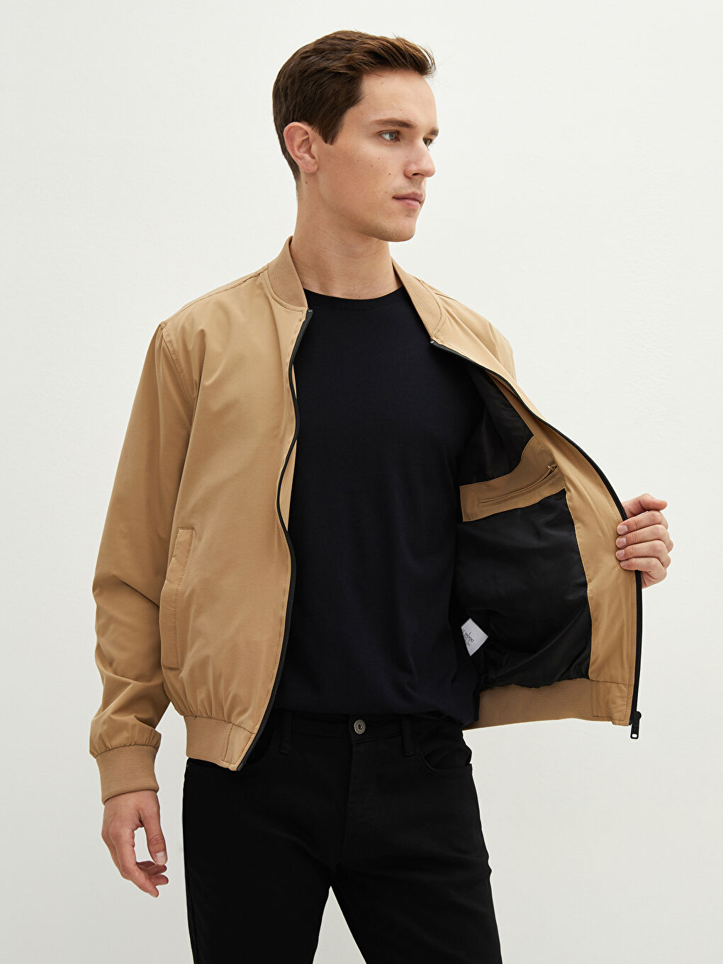 Standard Fit College Collar Men's Bomber Jacket-2