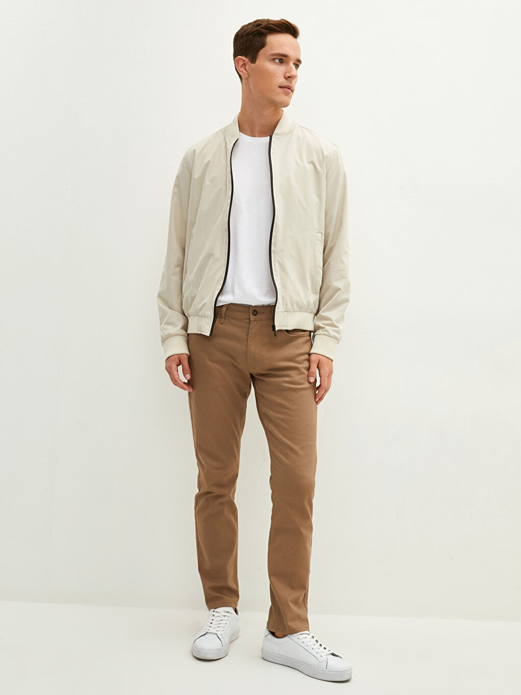 Standard Fit College Collar Men's Bomber Jacket-3