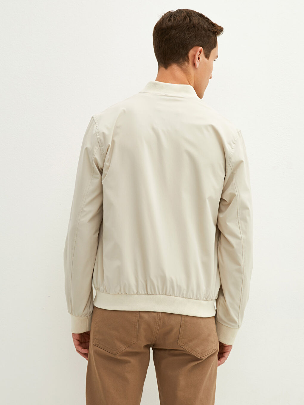 Standard Fit College Collar Men's Bomber Jacket-4