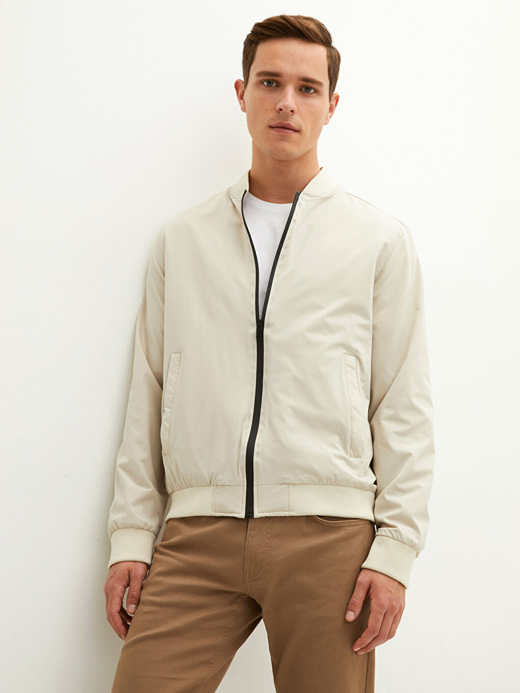 Standard Fit College Collar Men's Bomber Jacket