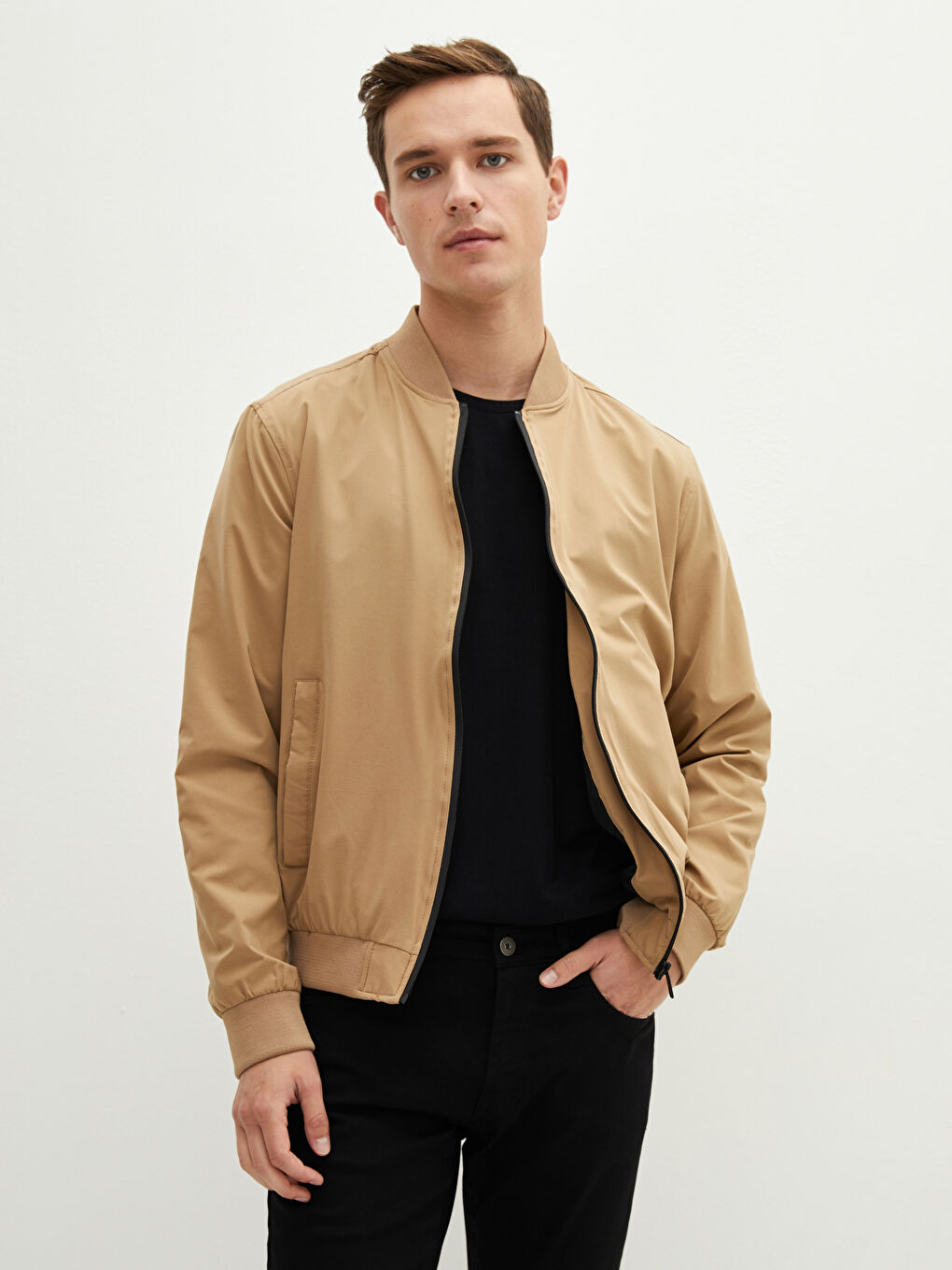 Standard Fit College Collar Men's Bomber Jacket