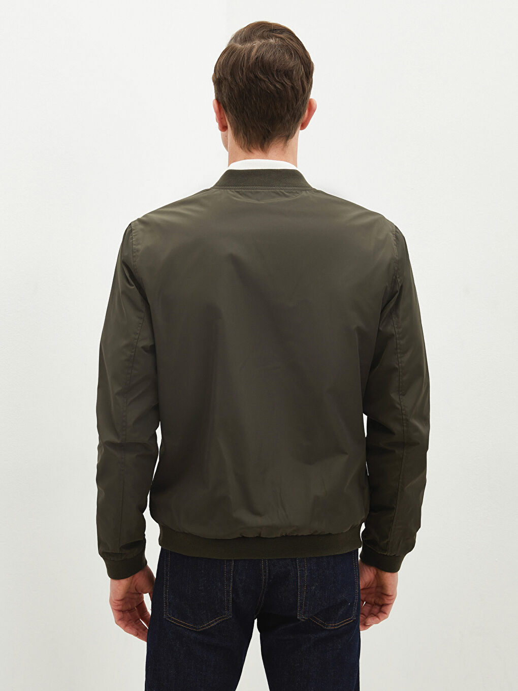 Slim Fit College Collar Bomber Thin Men's Coat-5