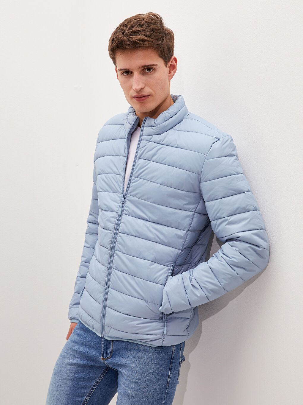 Standard Fit Funnel Neck Men's Puffer Coat-1