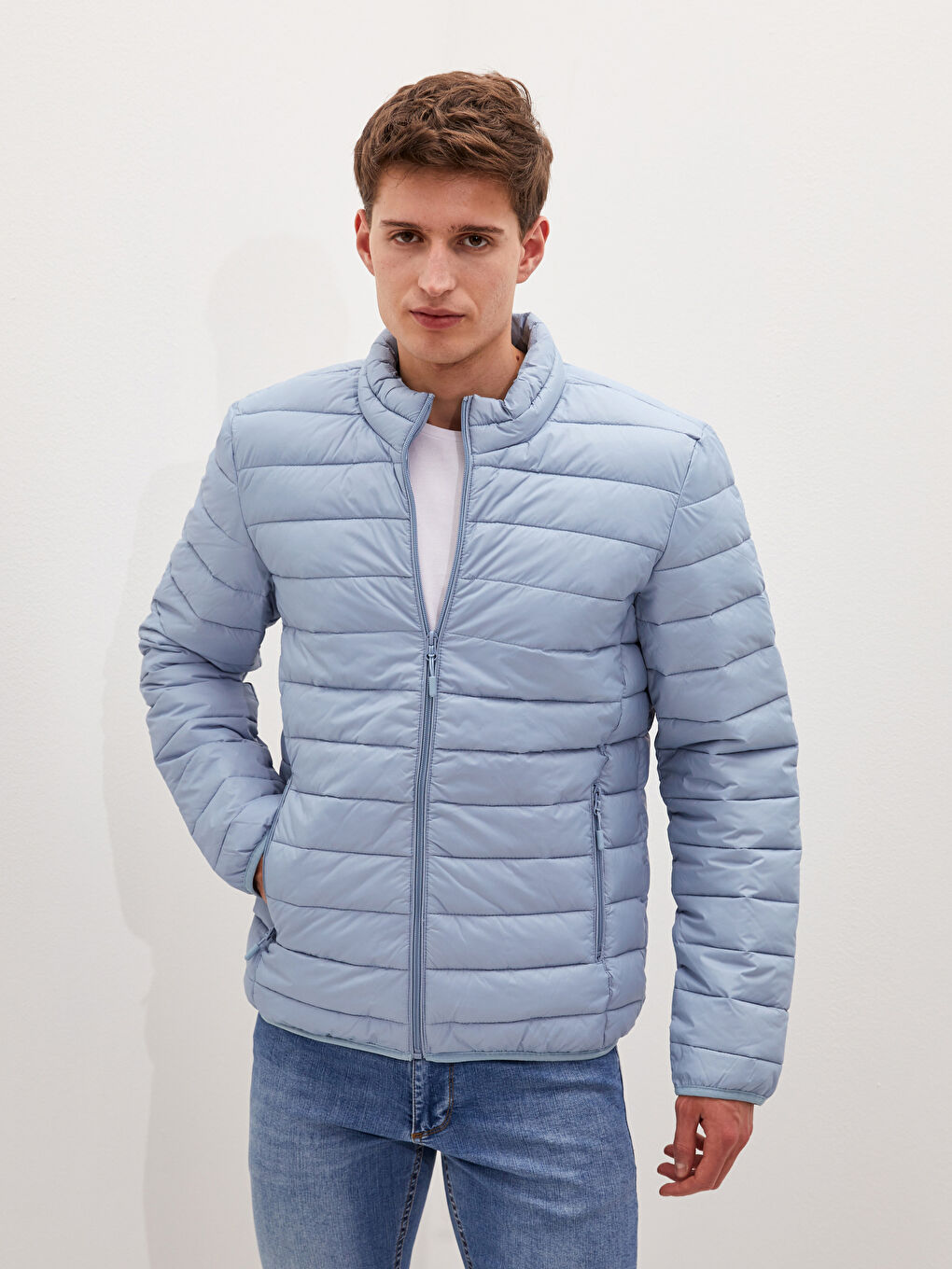 Standard Fit Funnel Neck Men's Puffer Coat-2