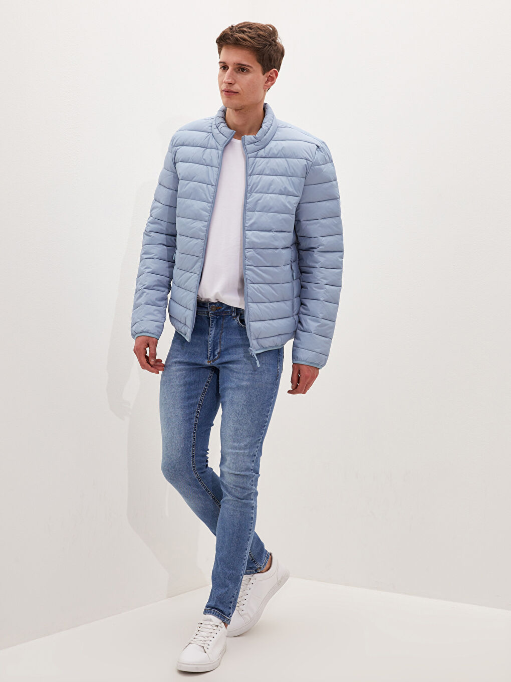 Standard Fit Funnel Neck Men's Puffer Coat-3