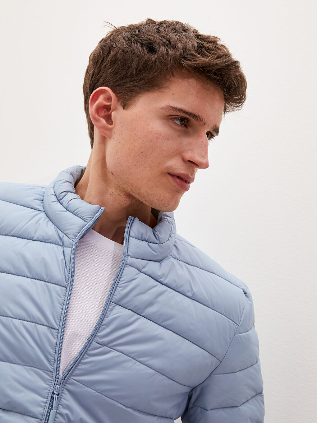 Standard Fit Funnel Neck Men's Puffer Coat-4