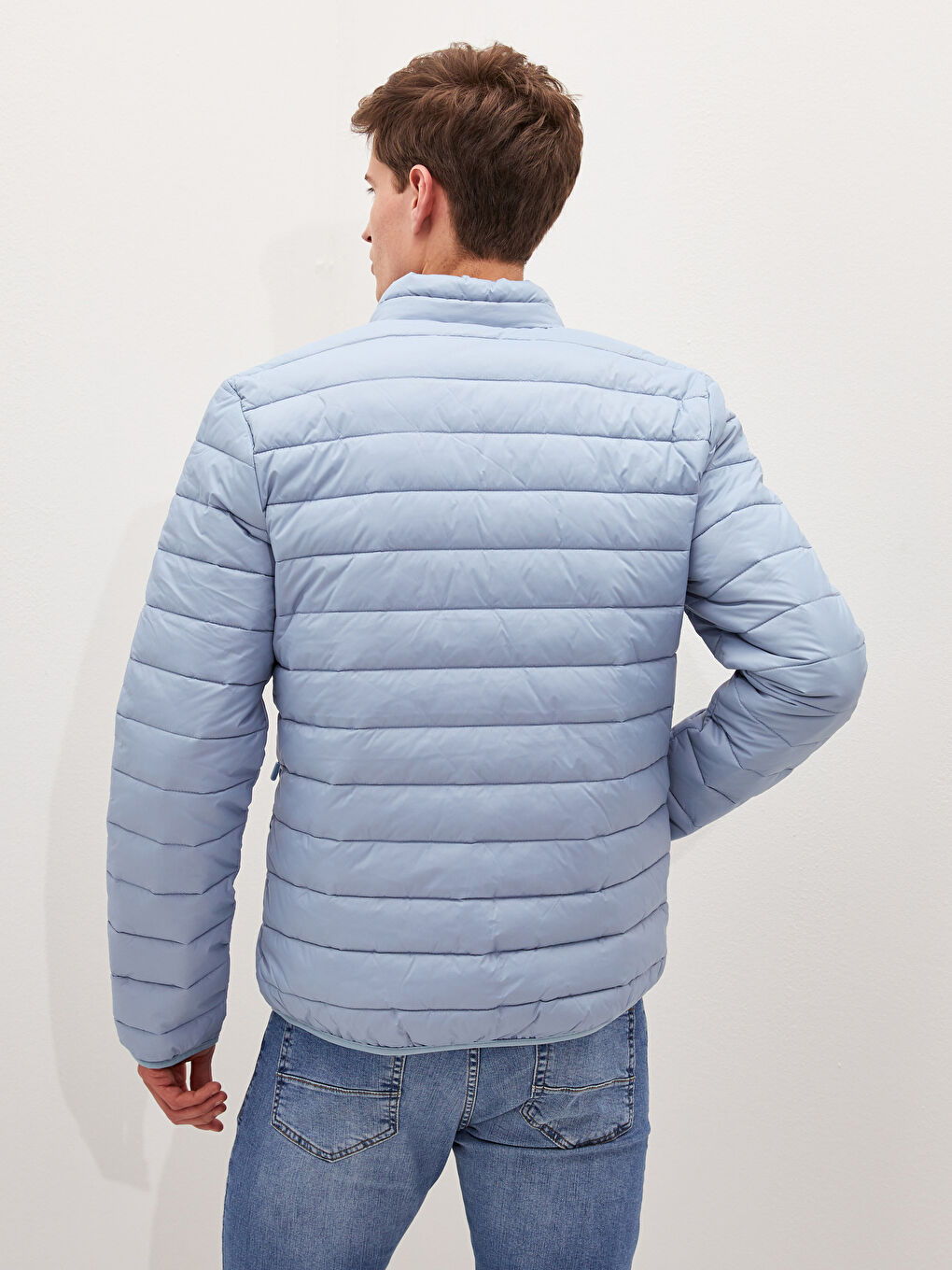 Standard Fit Funnel Neck Men's Puffer Coat-5