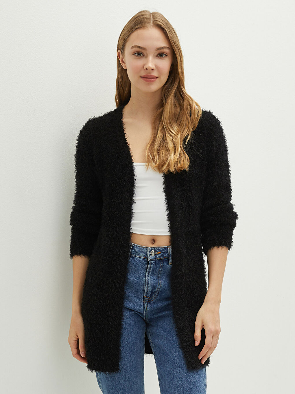 LCW Vision Bartgarn Langarm Strickjacke für Damen -W10265Z8-CVL