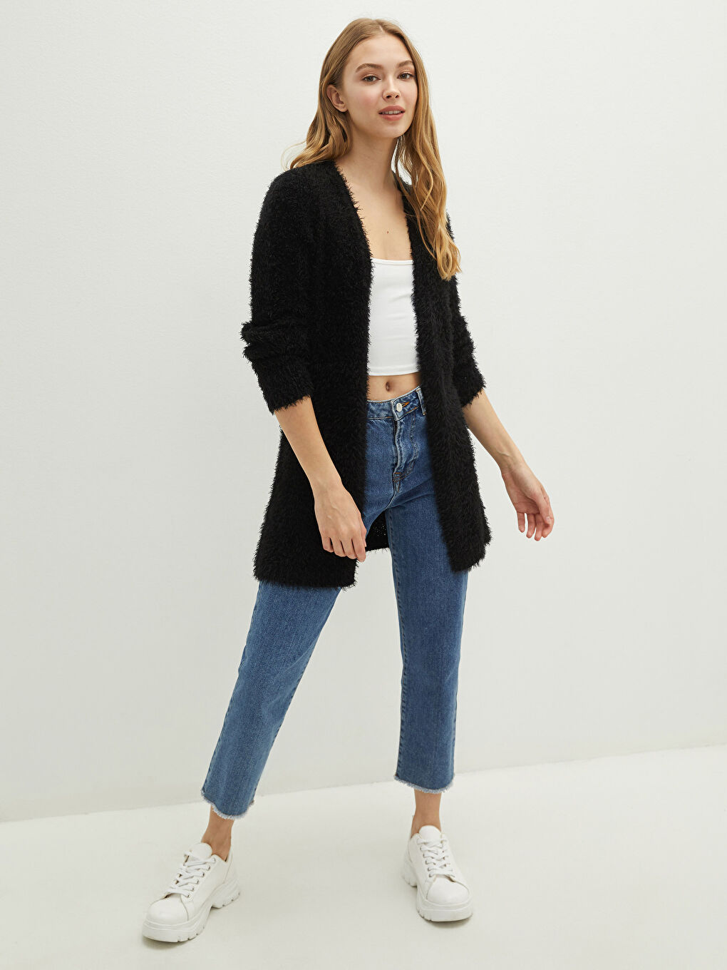 LCW Vision Bartgarn Langarm Strickjacke für Damen -W10265Z8-CVL