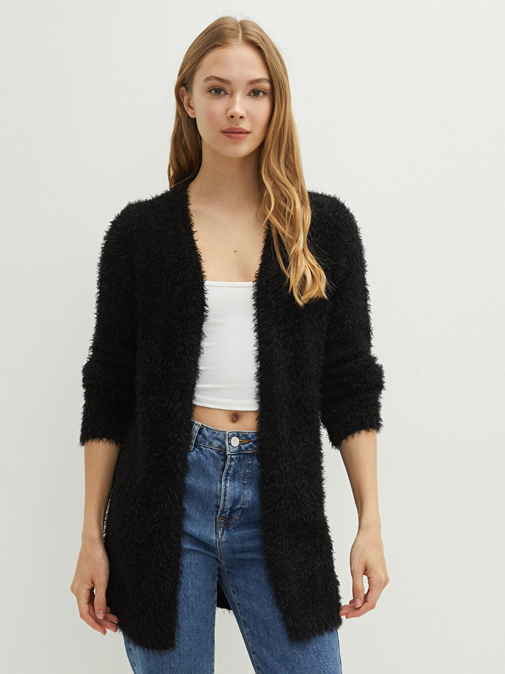 LCW Vision Bartgarn Langarm Strickjacke für Damen -W10265Z8-CVL