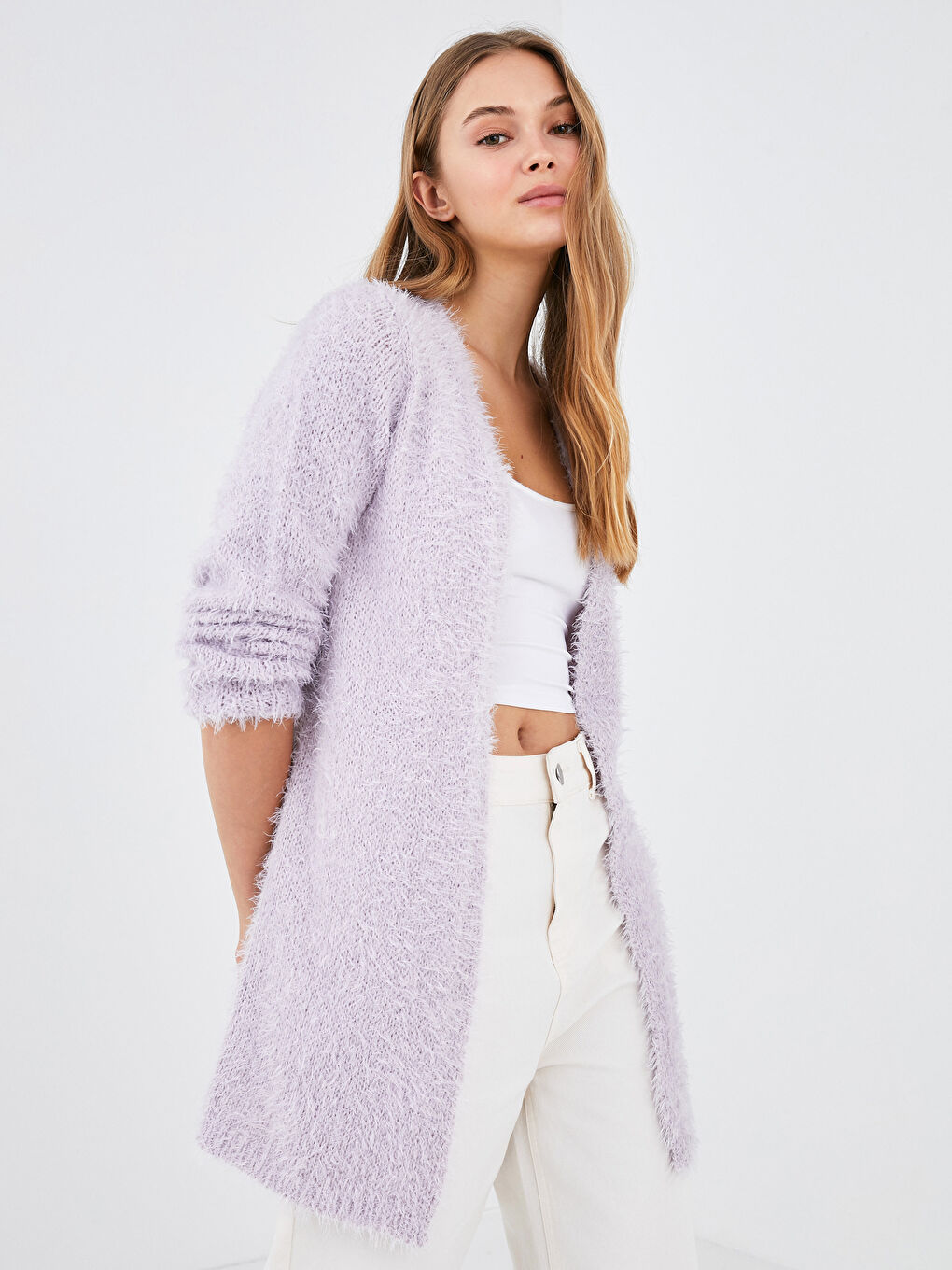 LCW Vision Bartgarn Langarm Strickjacke für Damen -W10265Z8-G7T