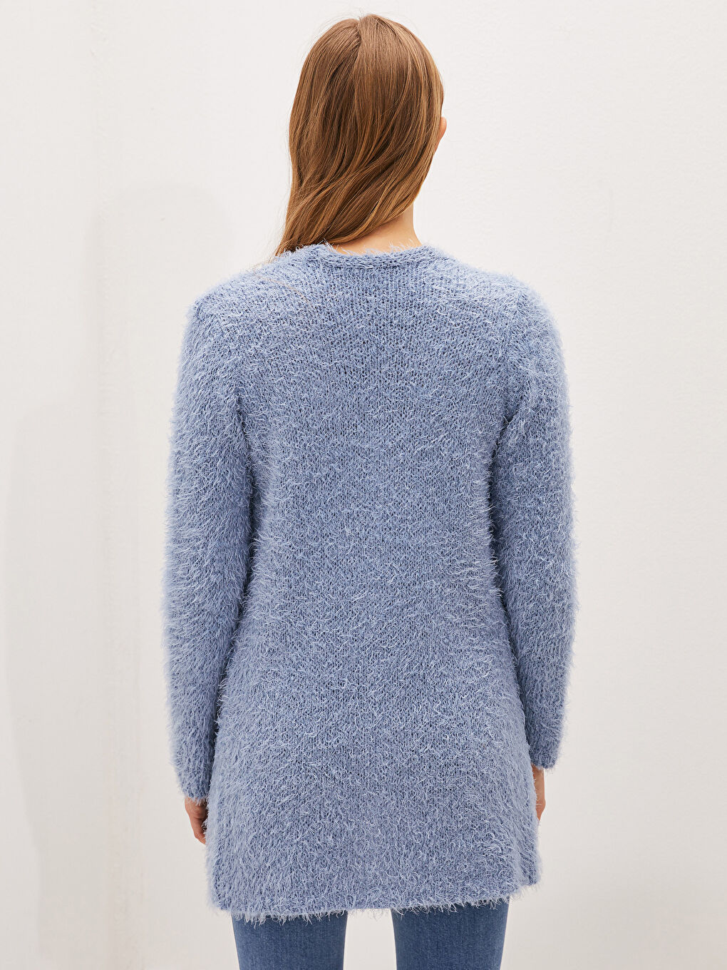 Beard Yarn Long Sleeve Women's Knitwear Cardigan-4
