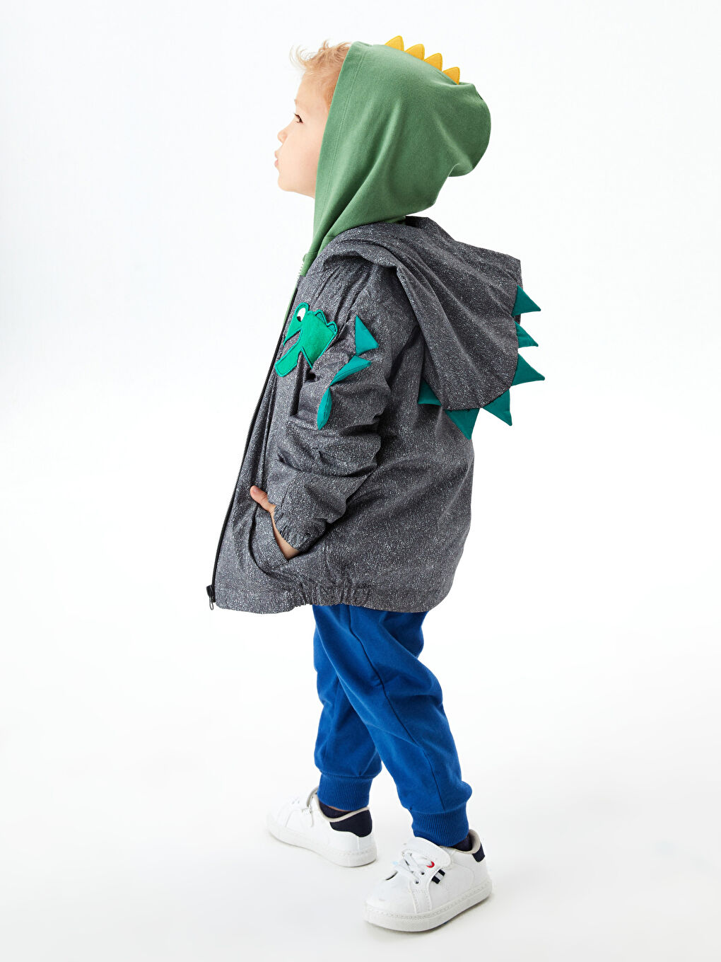 Дождевик с капюшоном и длинным рукавом с вышивкой для малыша мальчика-2