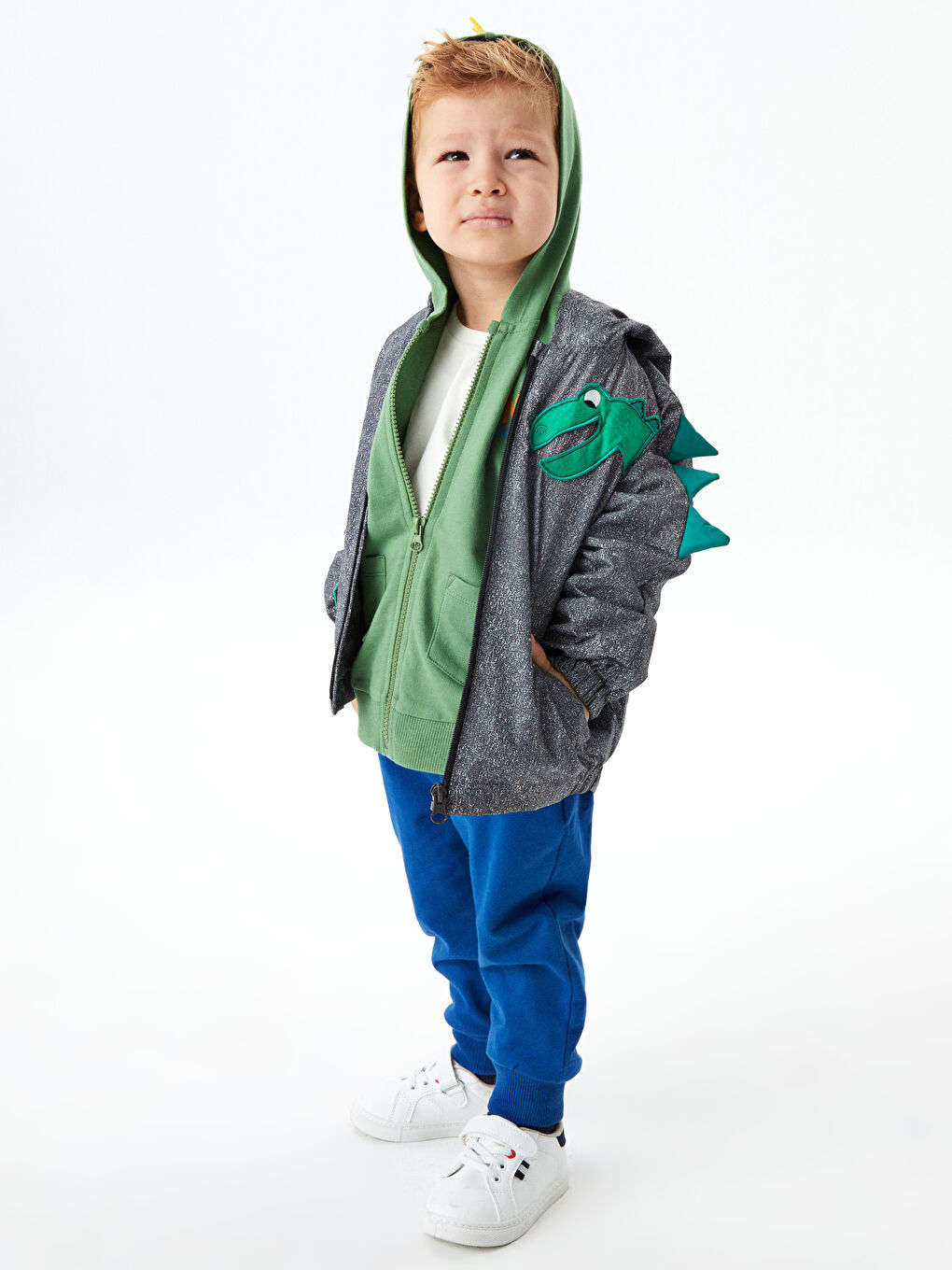 Дождевик с капюшоном и длинным рукавом с вышивкой для малыша мальчика-3