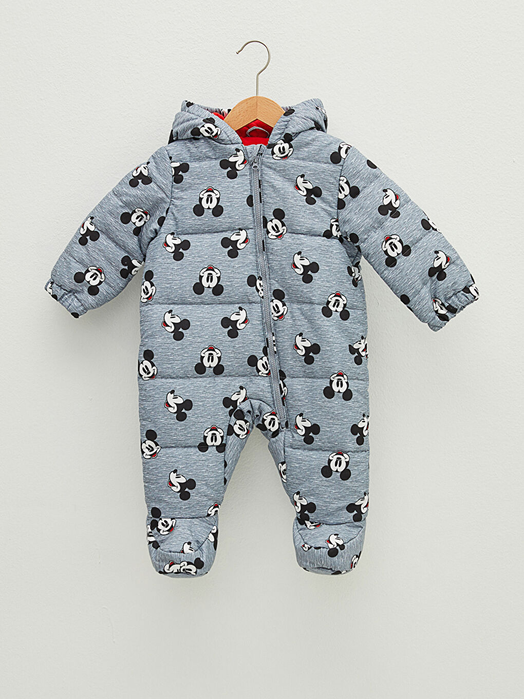Hooded Long Sleeve Mickey Mouse Printed Baby Boy Zippered Astronaut Coat