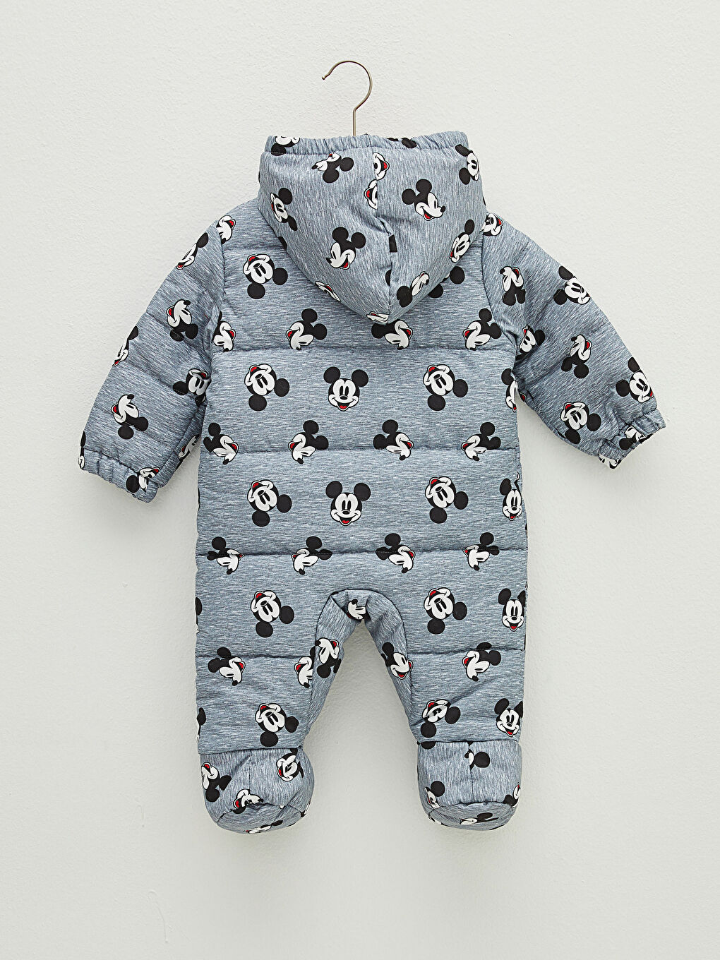 Hooded Long Sleeve Mickey Mouse Printed Baby Boy Zippered Astronaut Coat-1