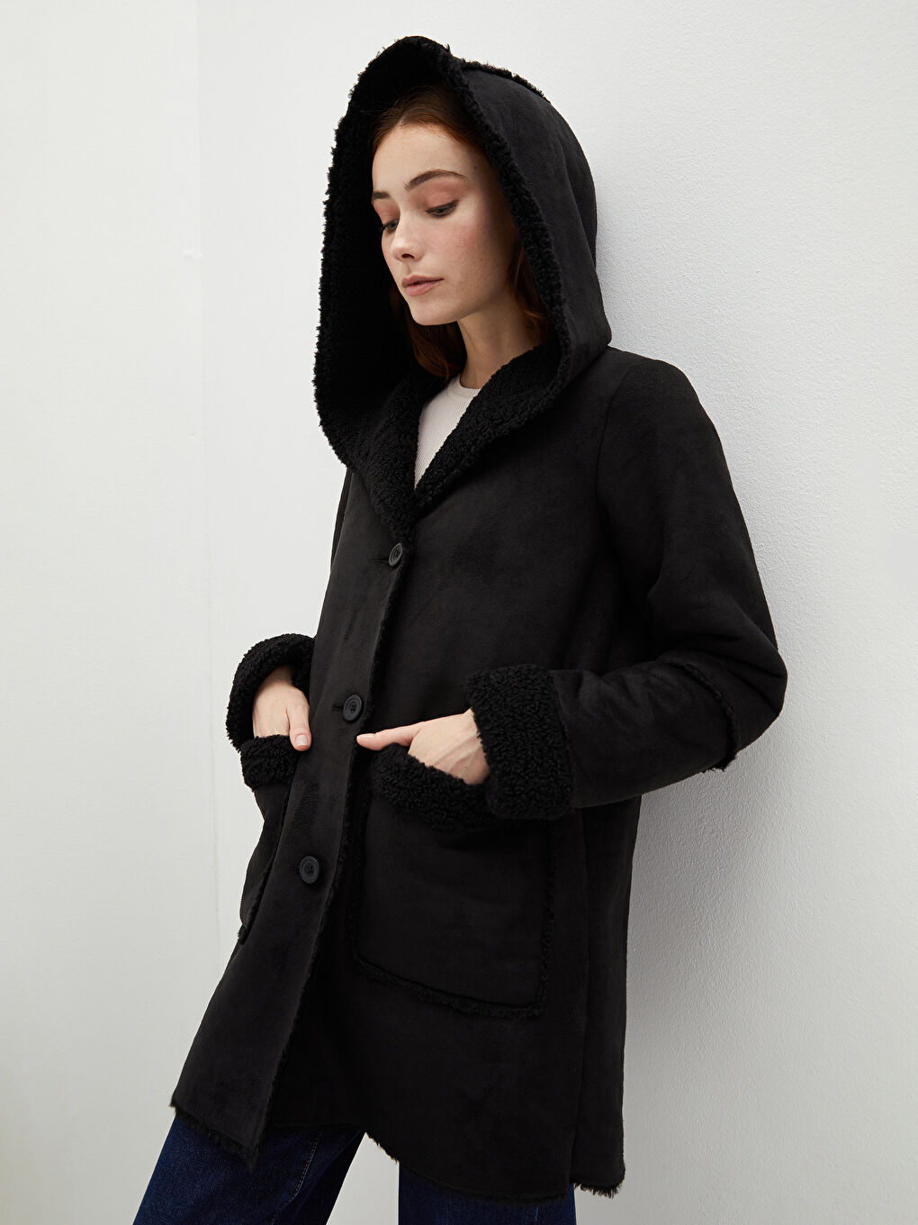 Žena CRNA Zimski kaput-3