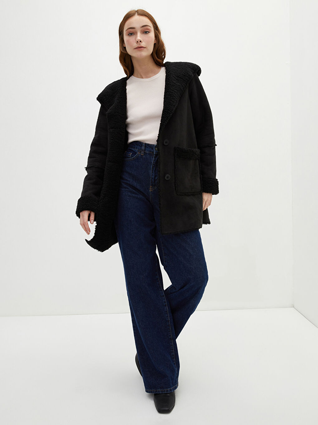 Žena CRNA Zimski kaput-4