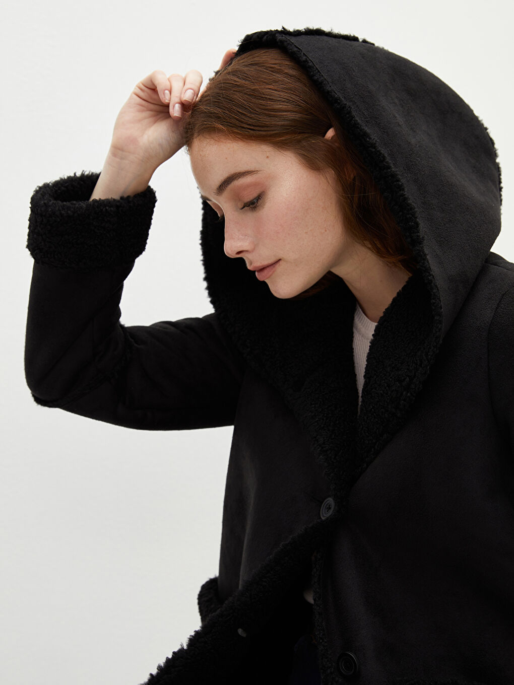 Žena CRNA Zimski kaput-5