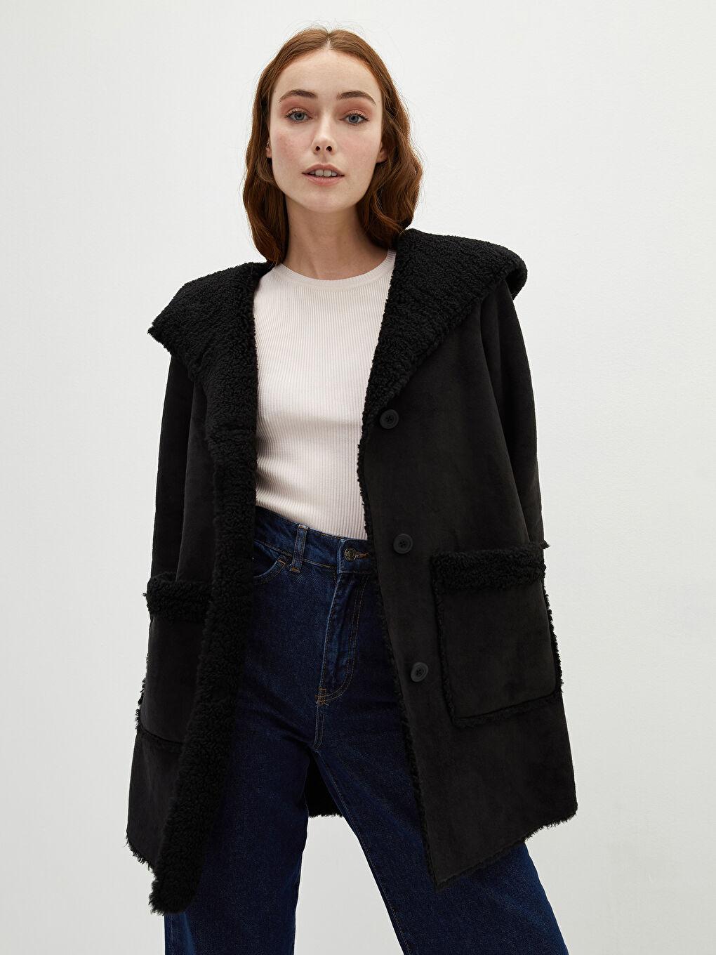 Žena CRNA Zimski kaput-1