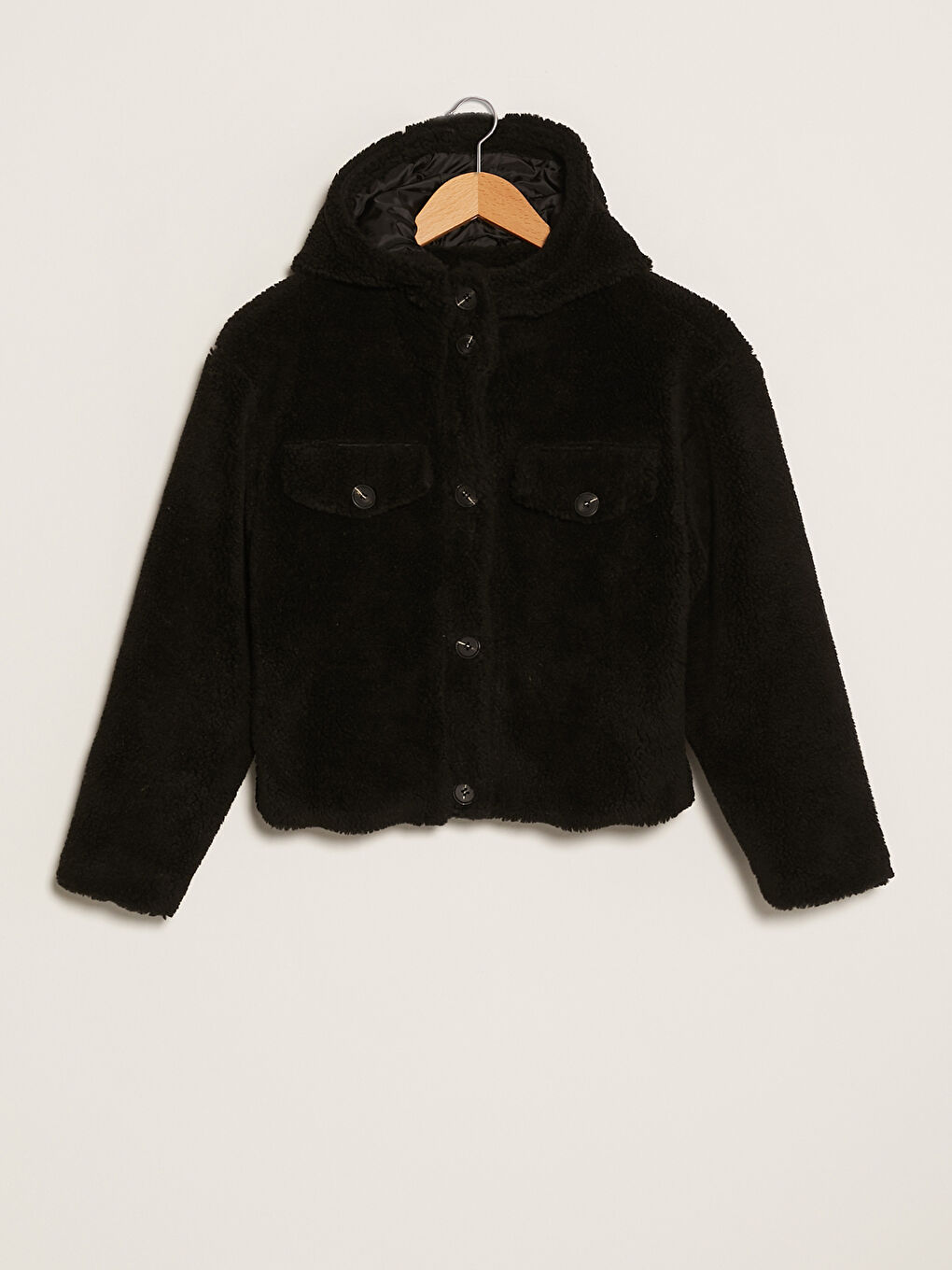 Manteau Épais en Peluche à Manches Longues avec Poches et Capuche pour Femmes-5