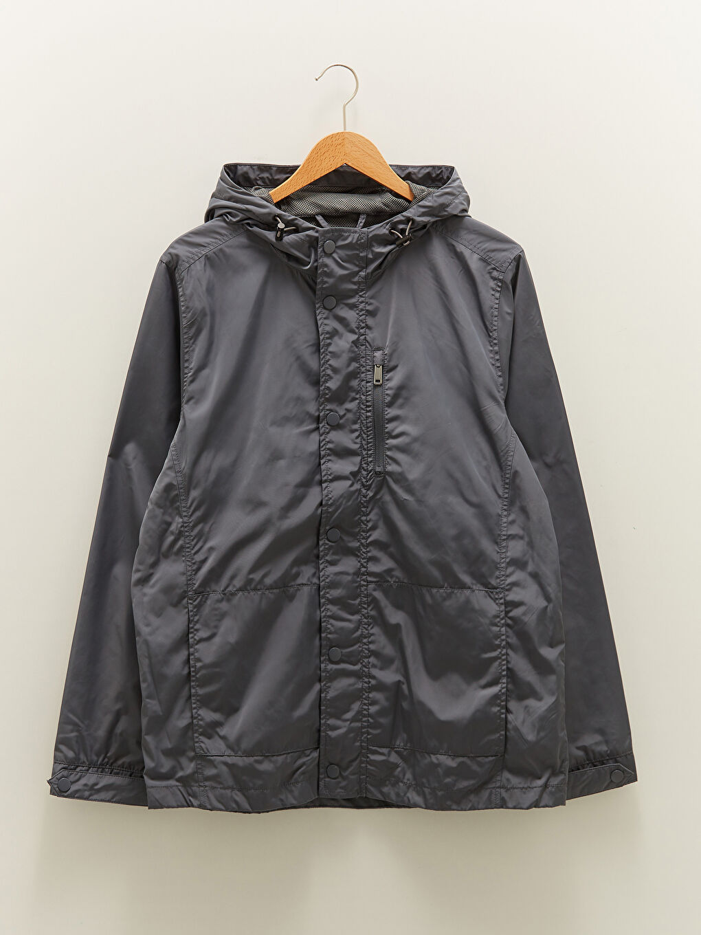 LC Waikiki Relaxed Fit Hooded Thin Men's Raincoat -W10301Z8