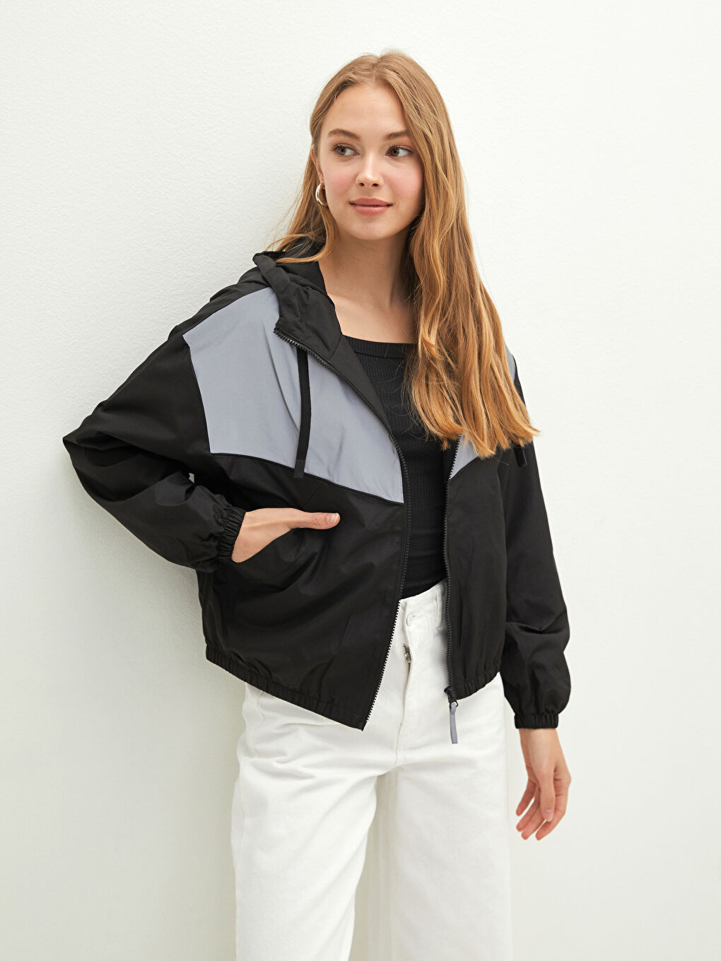 Женский дождевик с капюшоном, с принтом Микки Мауса, с длинным рукавом-1