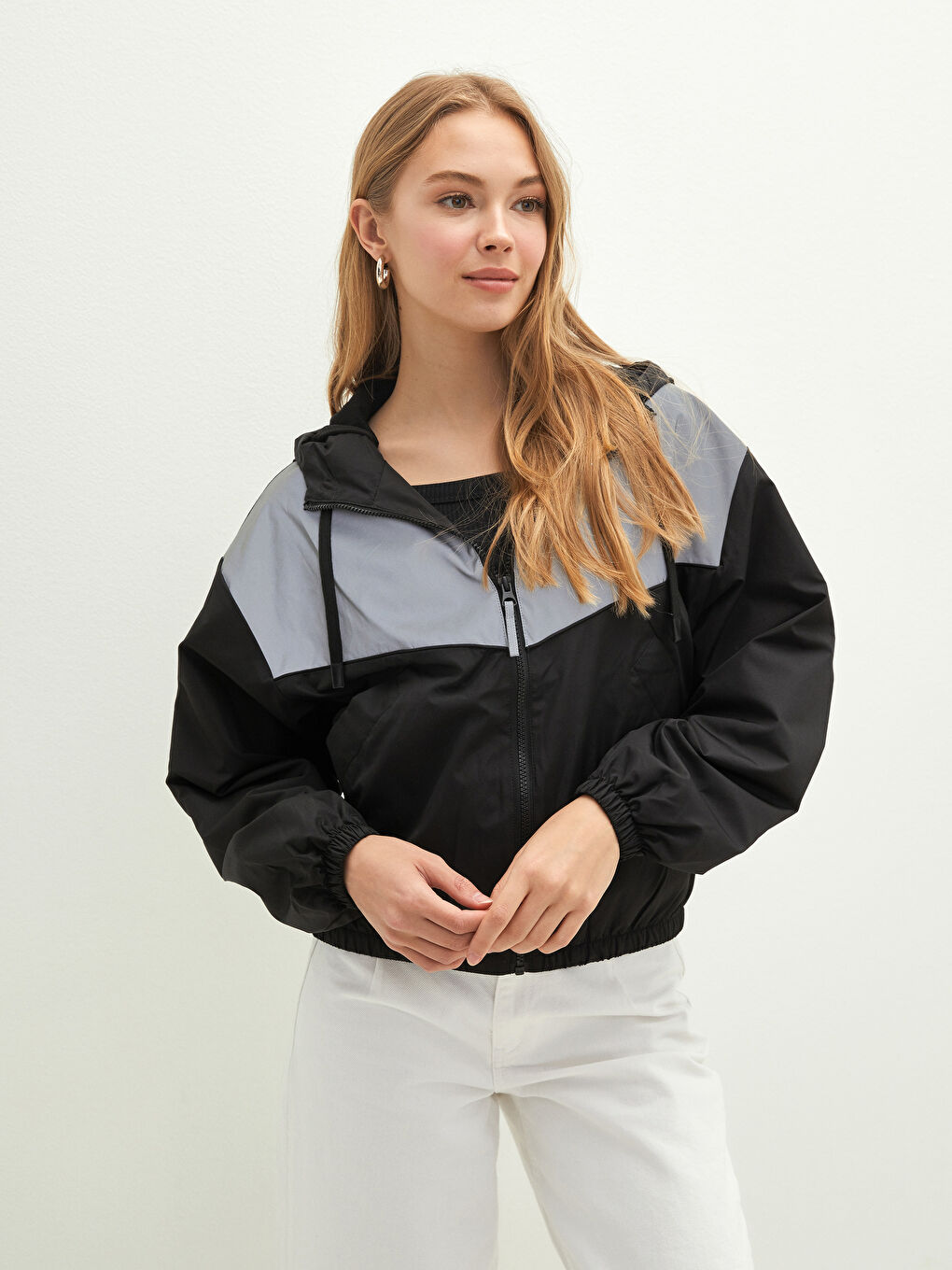 Женский дождевик с капюшоном, с принтом Микки Мауса, с длинным рукавом-2