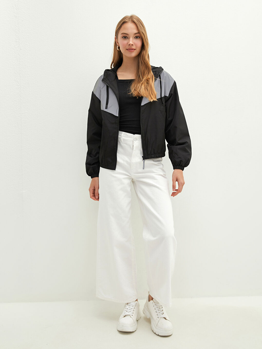 Женский дождевик с капюшоном, с принтом Микки Мауса, с длинным рукавом-3