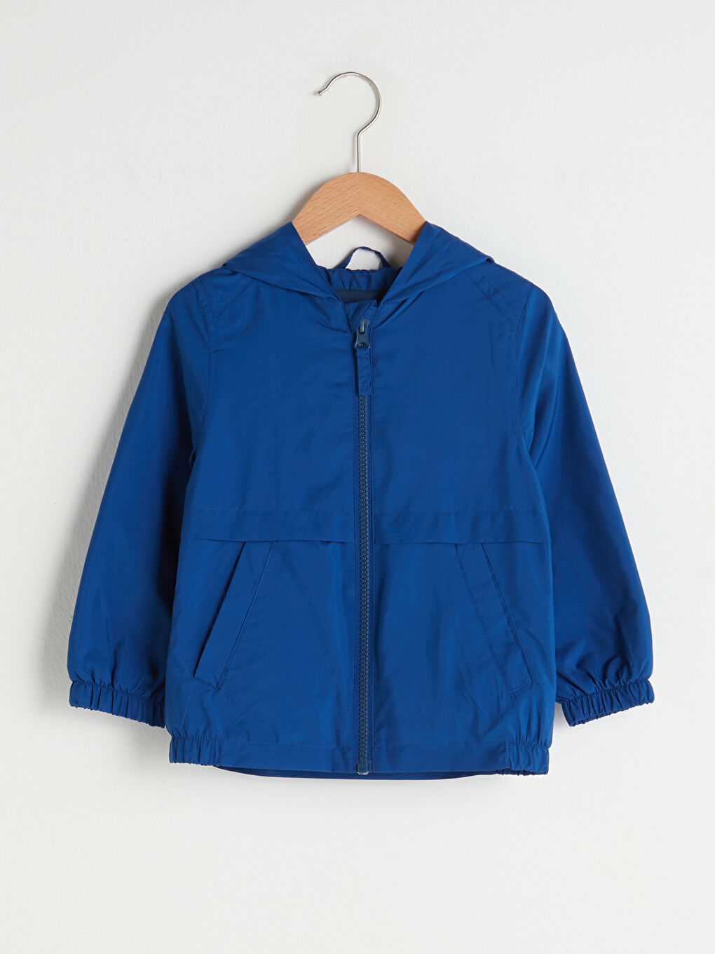 Hooded Long Sleeve Basic Baby Boy Zippered Coat-4