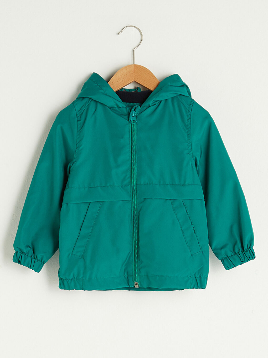 Hooded Long Sleeve Basic Baby Boy Zippered Coat