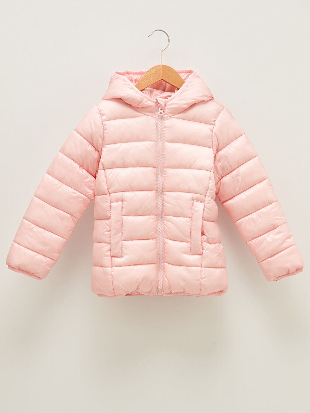 Girl Thin Down Coat With Hood-1