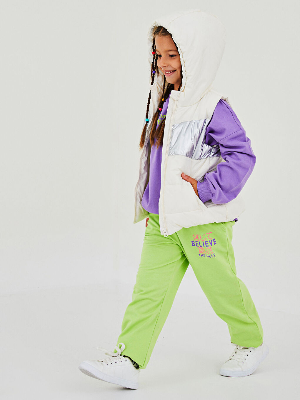 Hooded Girls' Puffer Gilet-2